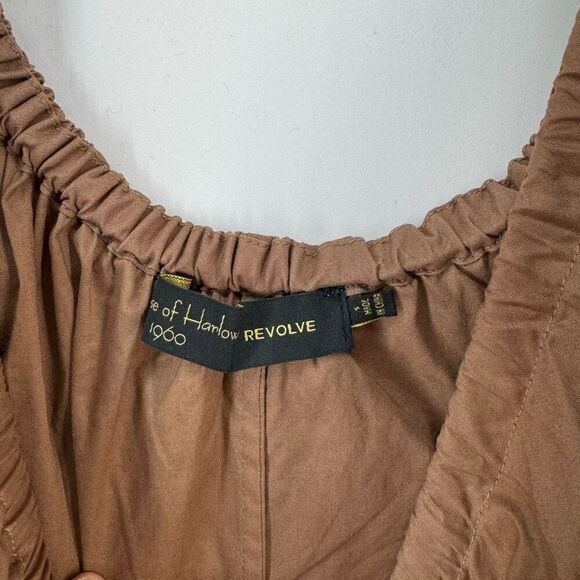 House of Harlow x REVOLVE Helena Puff Sleeve Mini Dress Mocha - Picture 7 of 13